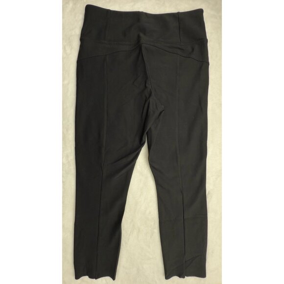 Athleta Stellar Pants Medium Arbor Black Crop Pull On Stretch Scalloped Hem - Picture 2 of 7